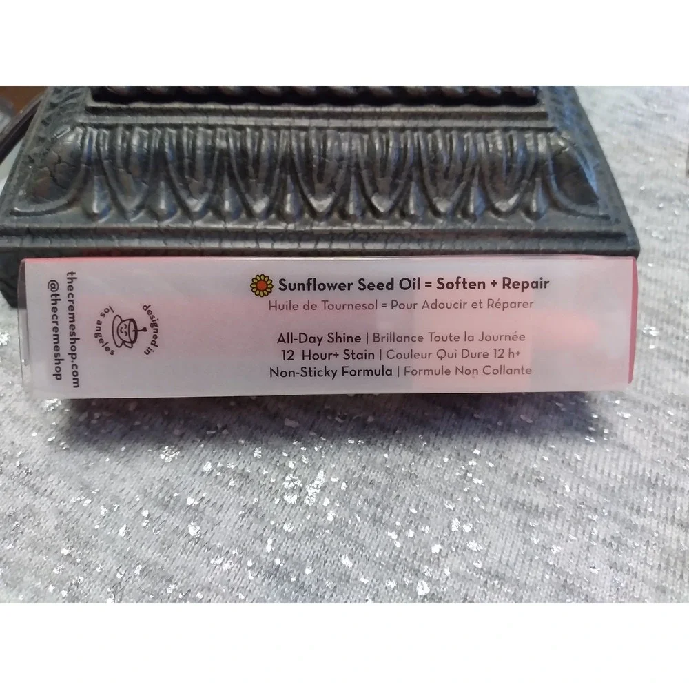 The Creme Shop Glossy 12 HR+ Lip Stain New Flame Moisturizing Sunflower Seed Oil